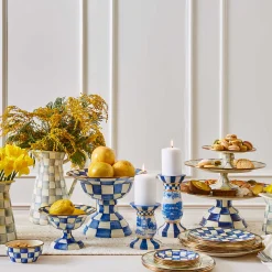 Serveware|MacKenzie-Childs Royal Check Large Compote