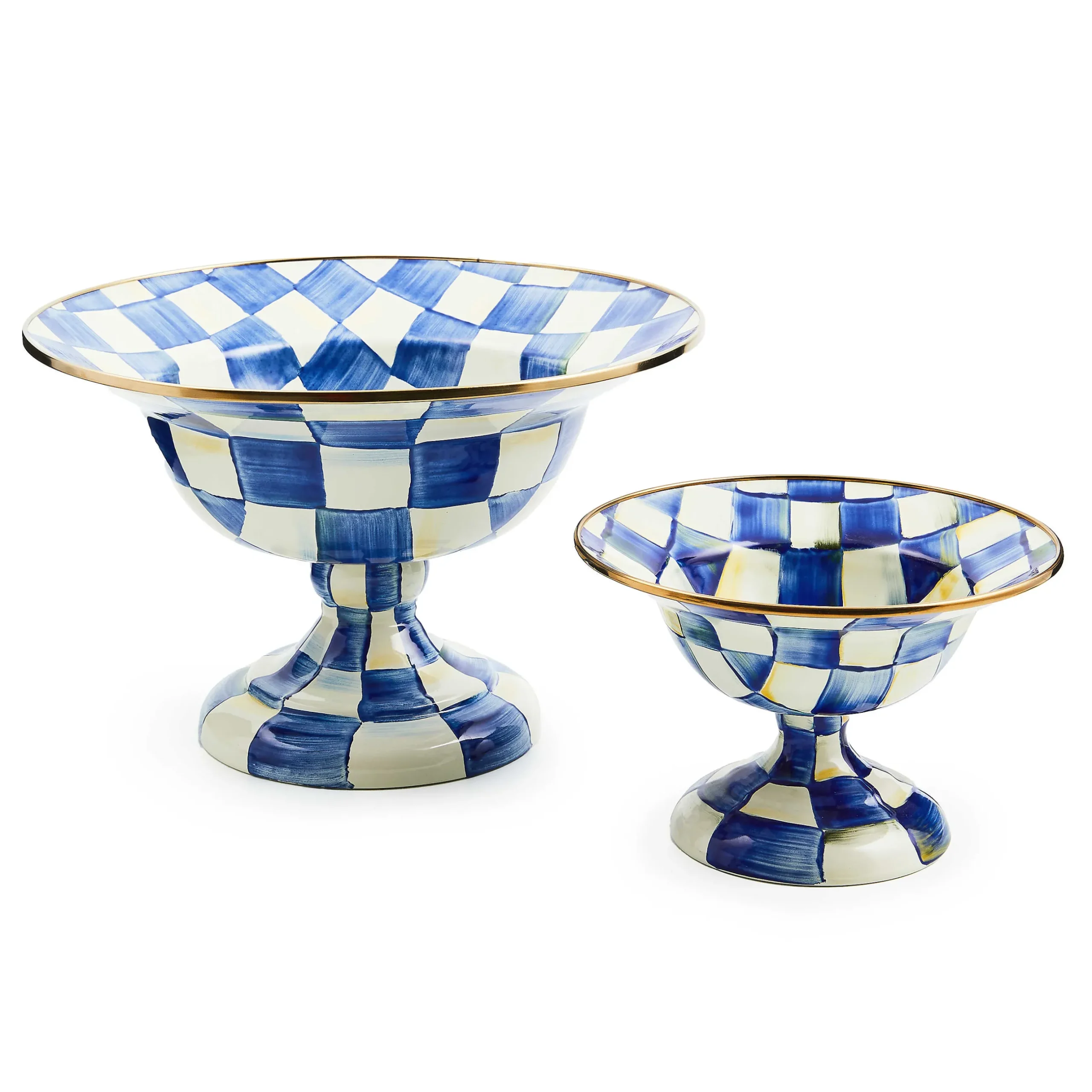 Serveware|MacKenzie-Childs Royal Check Large Compote