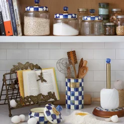 Room Accents|Kitchen Storage & Organization|MacKenzie-Childs Royal Check Large Kitchen Canister