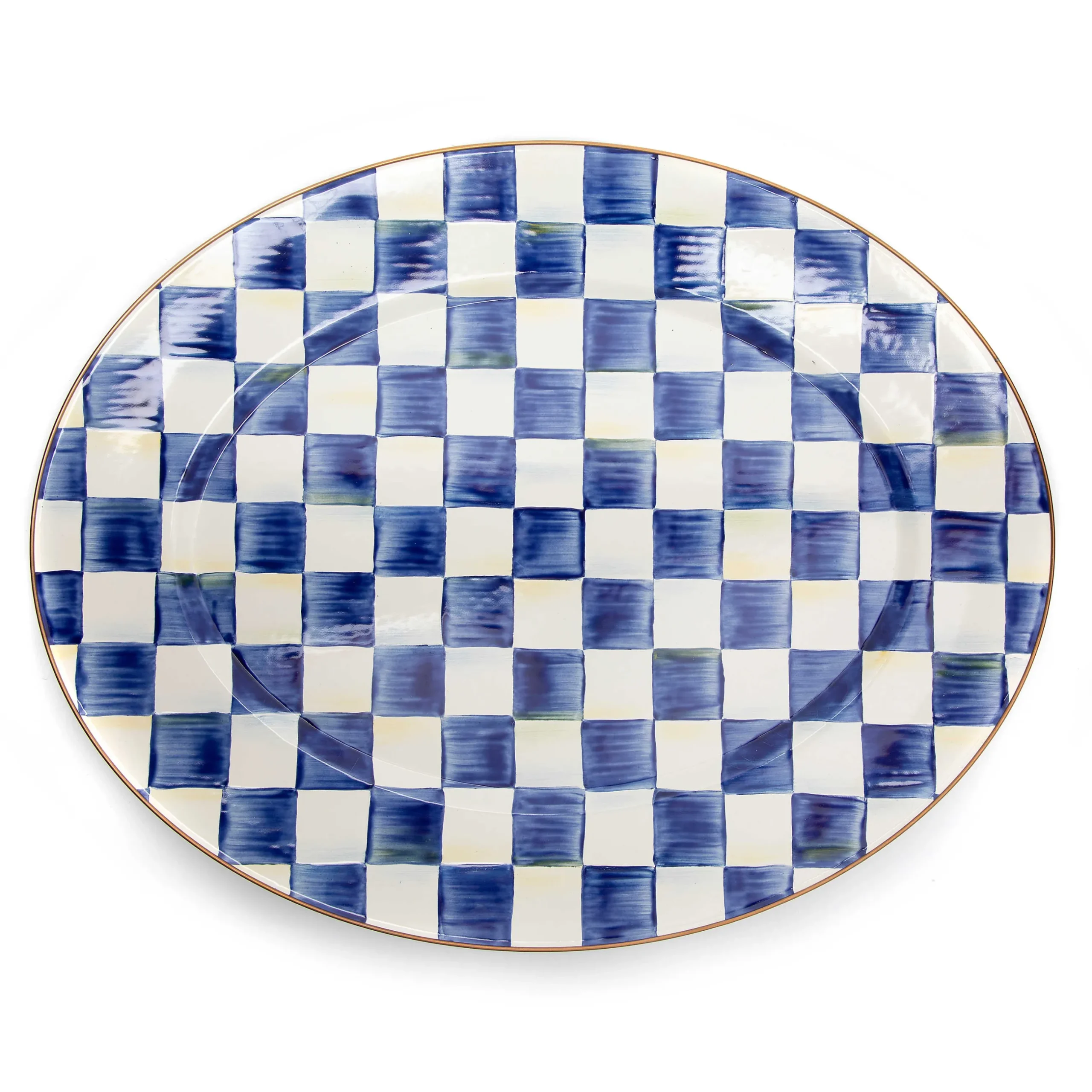Serveware|MacKenzie-Childs Royal Check Large Oval Platter