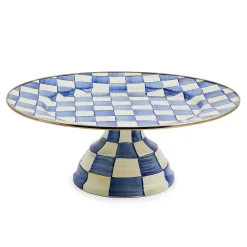 Serveware|MacKenzie-Childs Royal Check Large Pedestal Platter