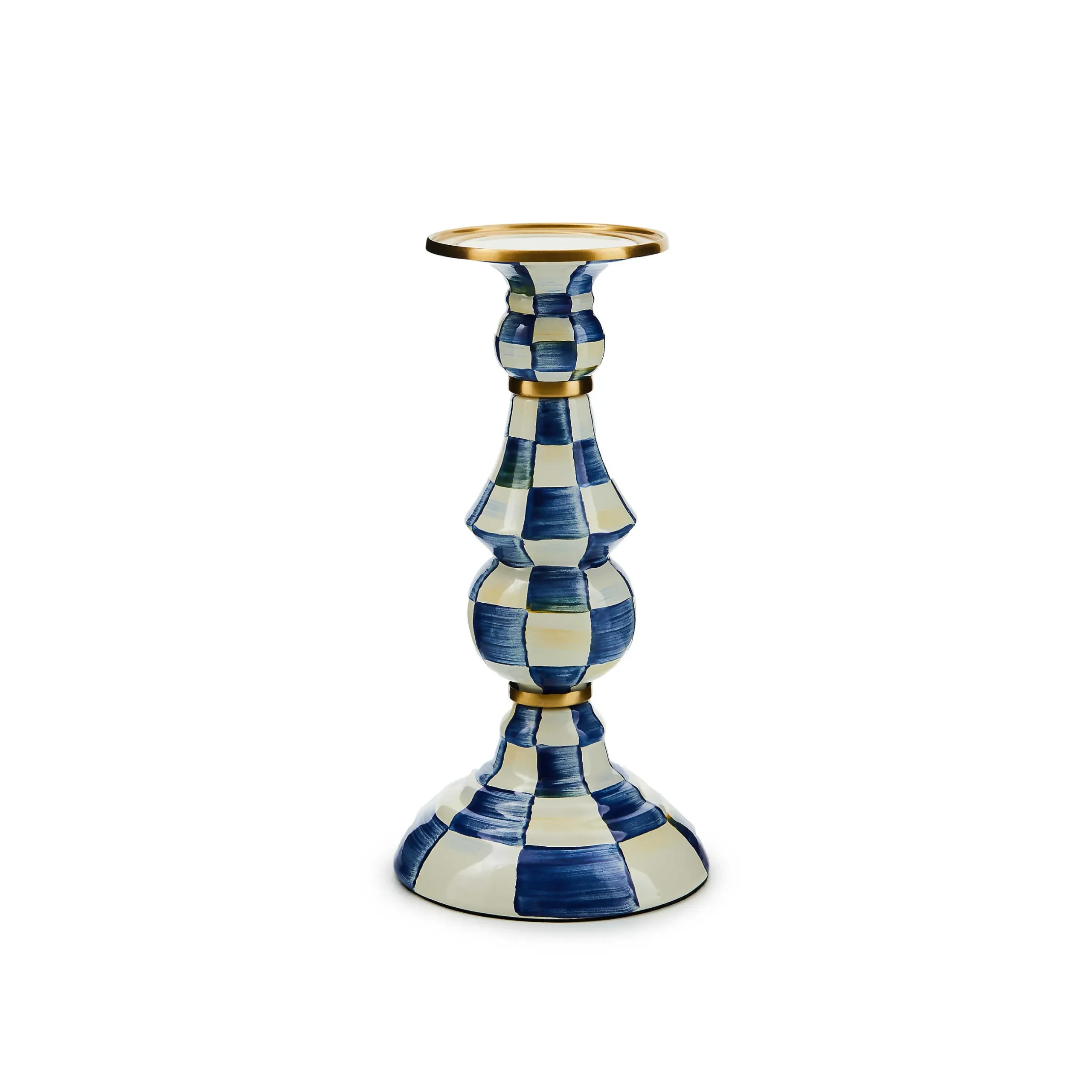 Candles & Fragrances|MacKenzie-Childs Royal Check Large Pillar Candlestick