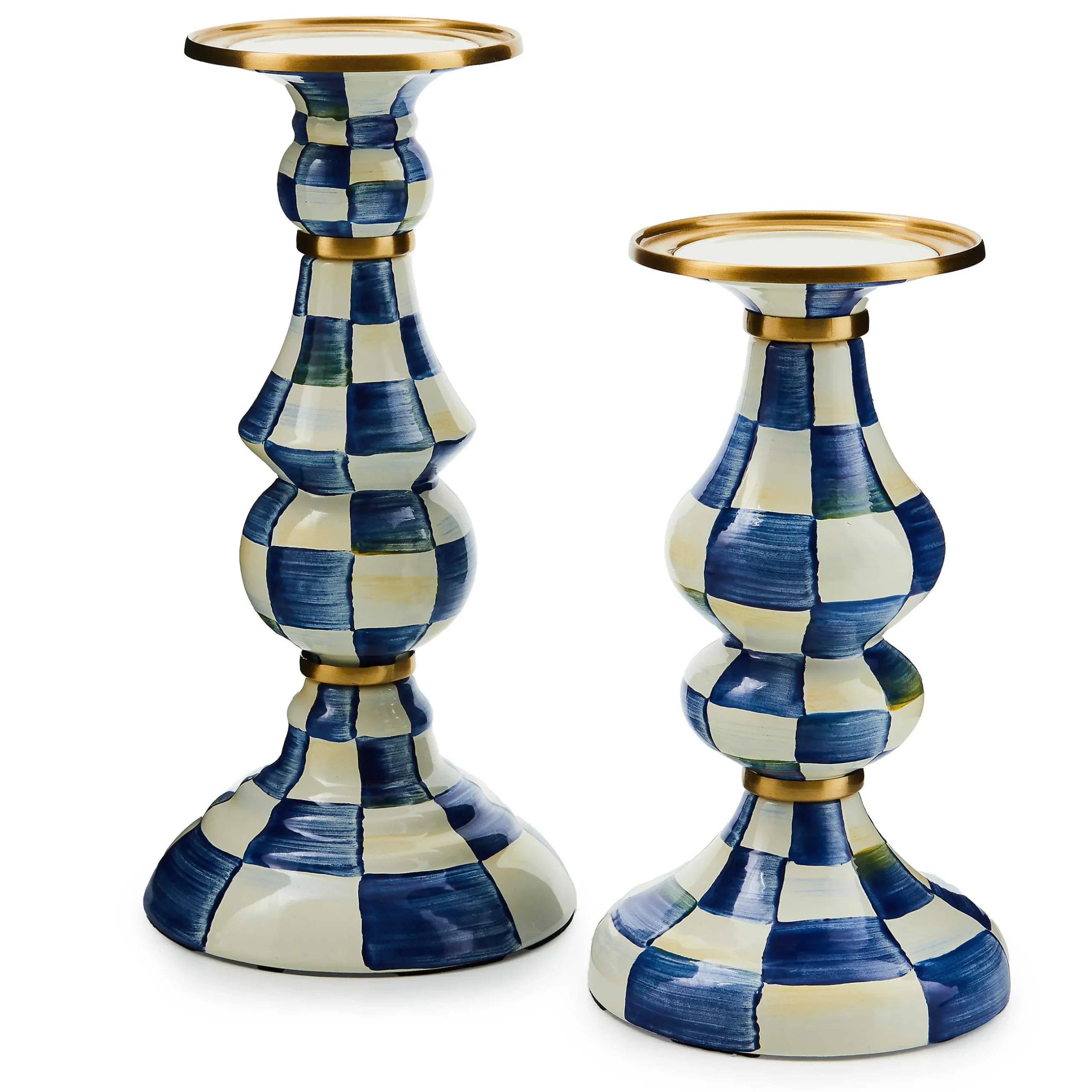 Candles & Fragrances|MacKenzie-Childs Royal Check Large Pillar Candlestick