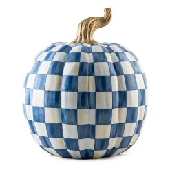 Pumpkins|The Halloween Shop|MacKenzie-Childs Royal Check Large Pumpkin