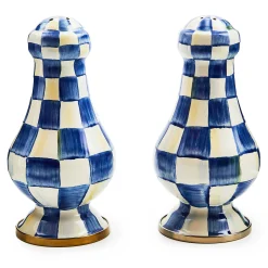 Table Accessories|Serveware|MacKenzie-Childs Royal Check Large Salt Pepper Shakers