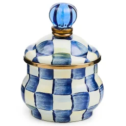 The Coffee Shop|Serveware|MacKenzie-Childs Royal Check Lidded Sugar Bowl