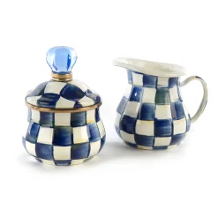 The Coffee Shop|Serveware|MacKenzie-Childs Royal Check Lidded Sugar Bowl