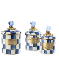 Kitchen & Dining Sets|Kitchen Storage & Organization|MacKenzie-Childs Royal Check Little Canisters, Set of 3