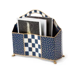 Room Accents|MacKenzie-Childs Royal Check Magazine Holder