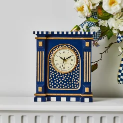 Room Accents|MacKenzie-Childs Royal Check Mantel Clock