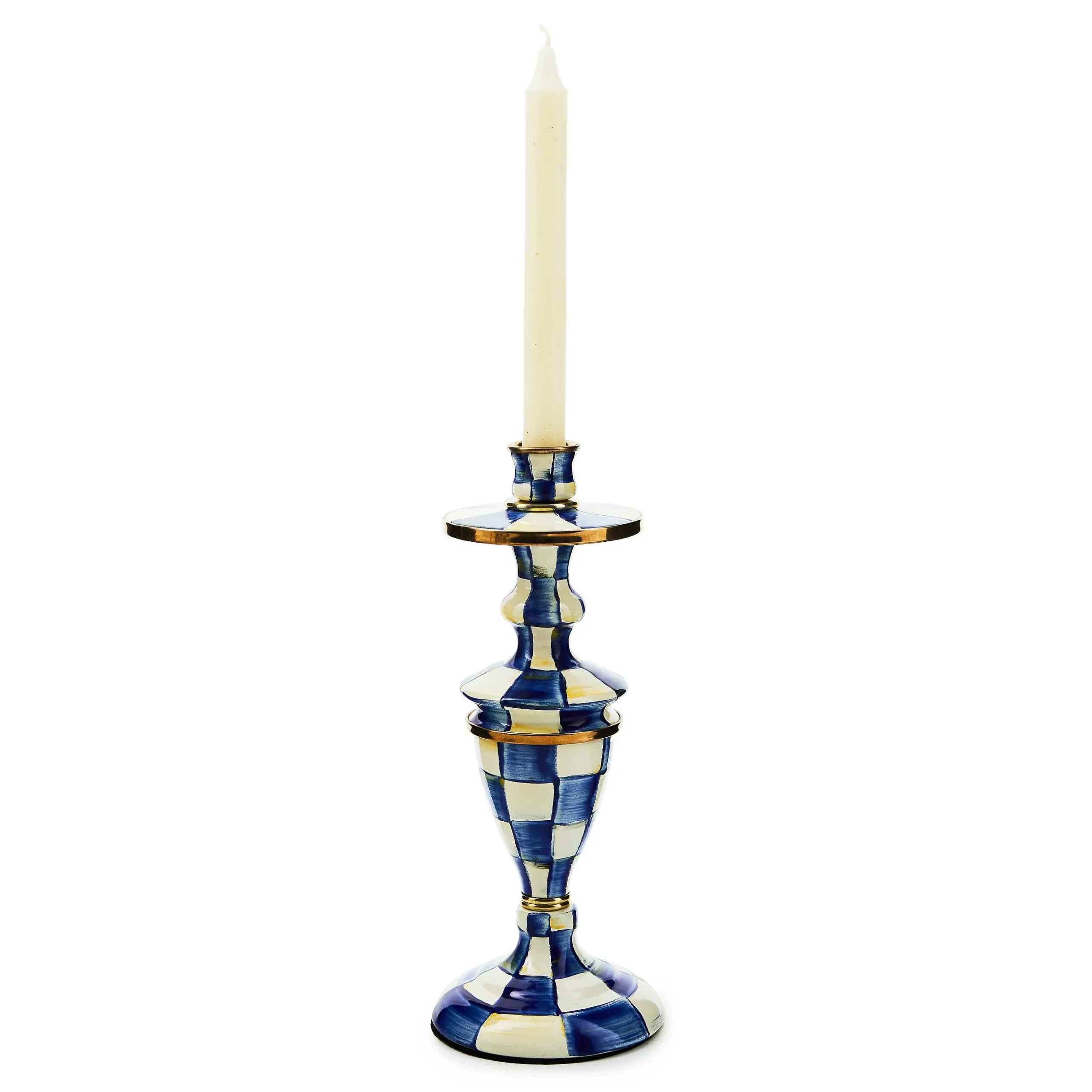 Candles & Fragrances|MacKenzie-Childs Royal Check Medium Candlestick