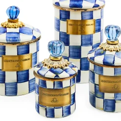 Room Accents|Kitchen Storage & Organization|MacKenzie-Childs Royal Check Medium Canister