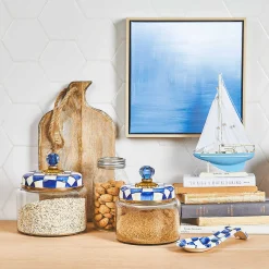 Room Accents|Kitchen Storage & Organization|MacKenzie-Childs Royal Check Medium Kitchen Canister