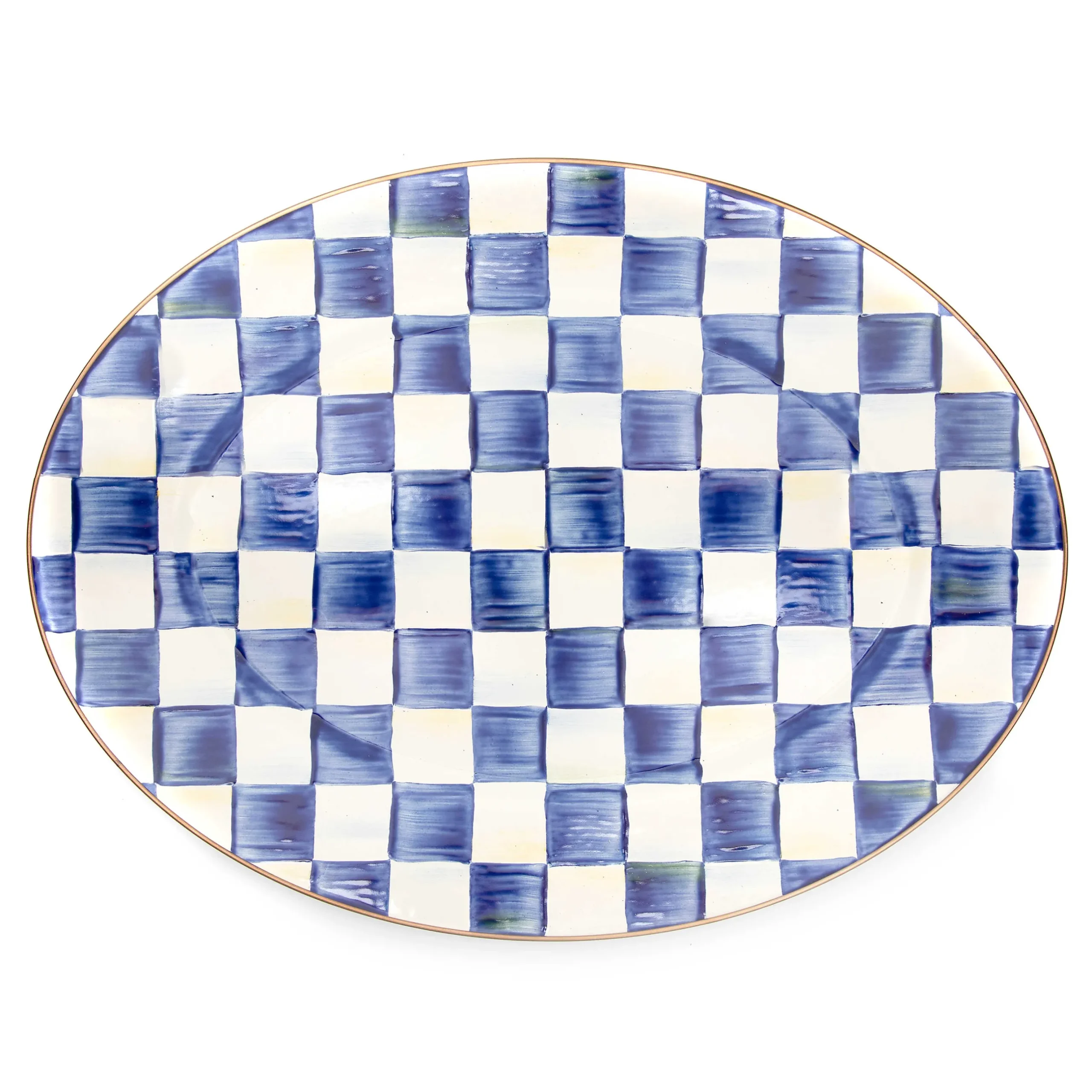 Bar Entertaining|Serveware|MacKenzie-Childs Royal Check Medium Oval Platter