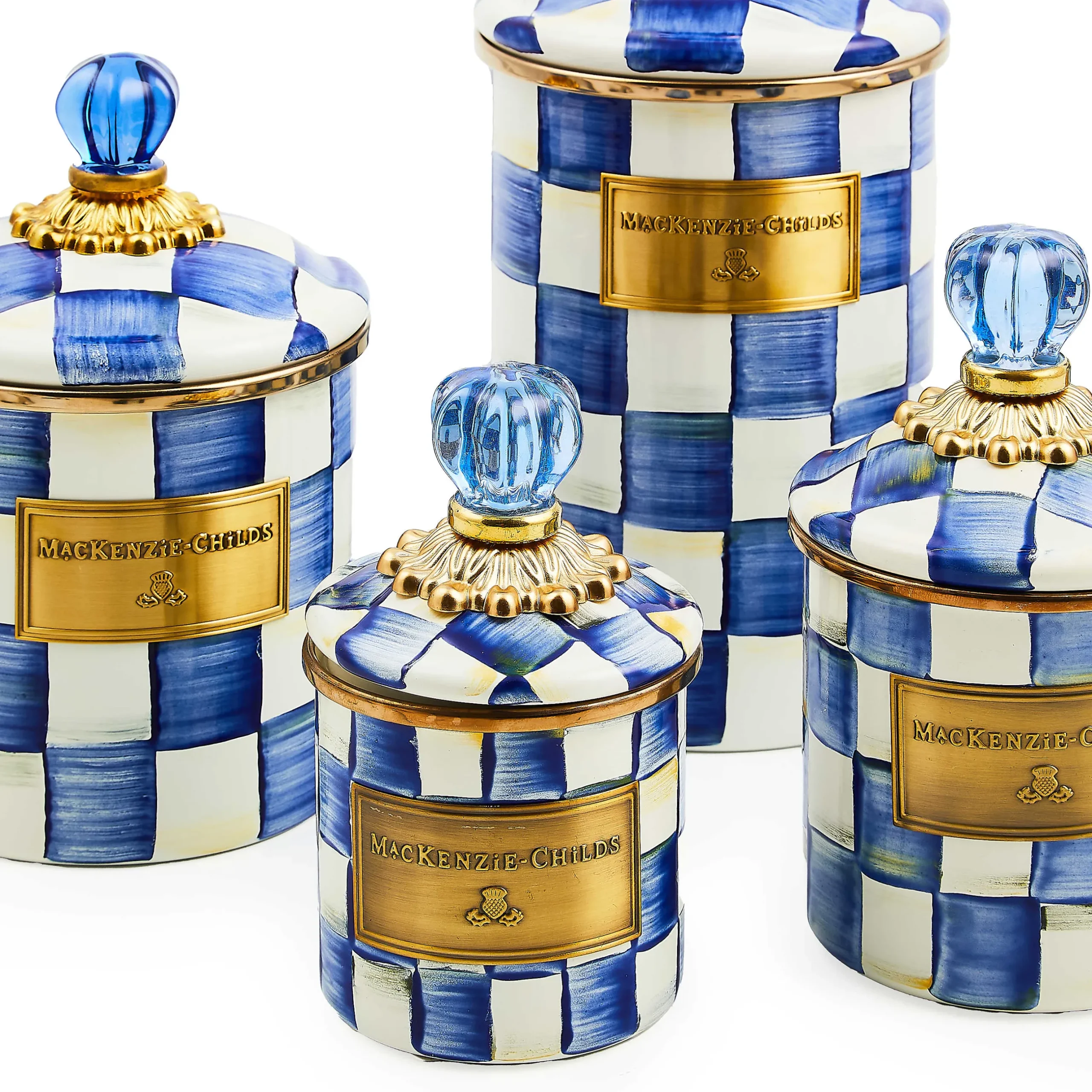 Room Accents|Kitchen Storage & Organization|MacKenzie-Childs Royal Check Mini Canister