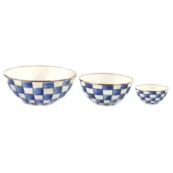 Kitchen & Dining Sets|Serveware|MacKenzie-Childs Royal Check Mixing Bowls, Set of 3
