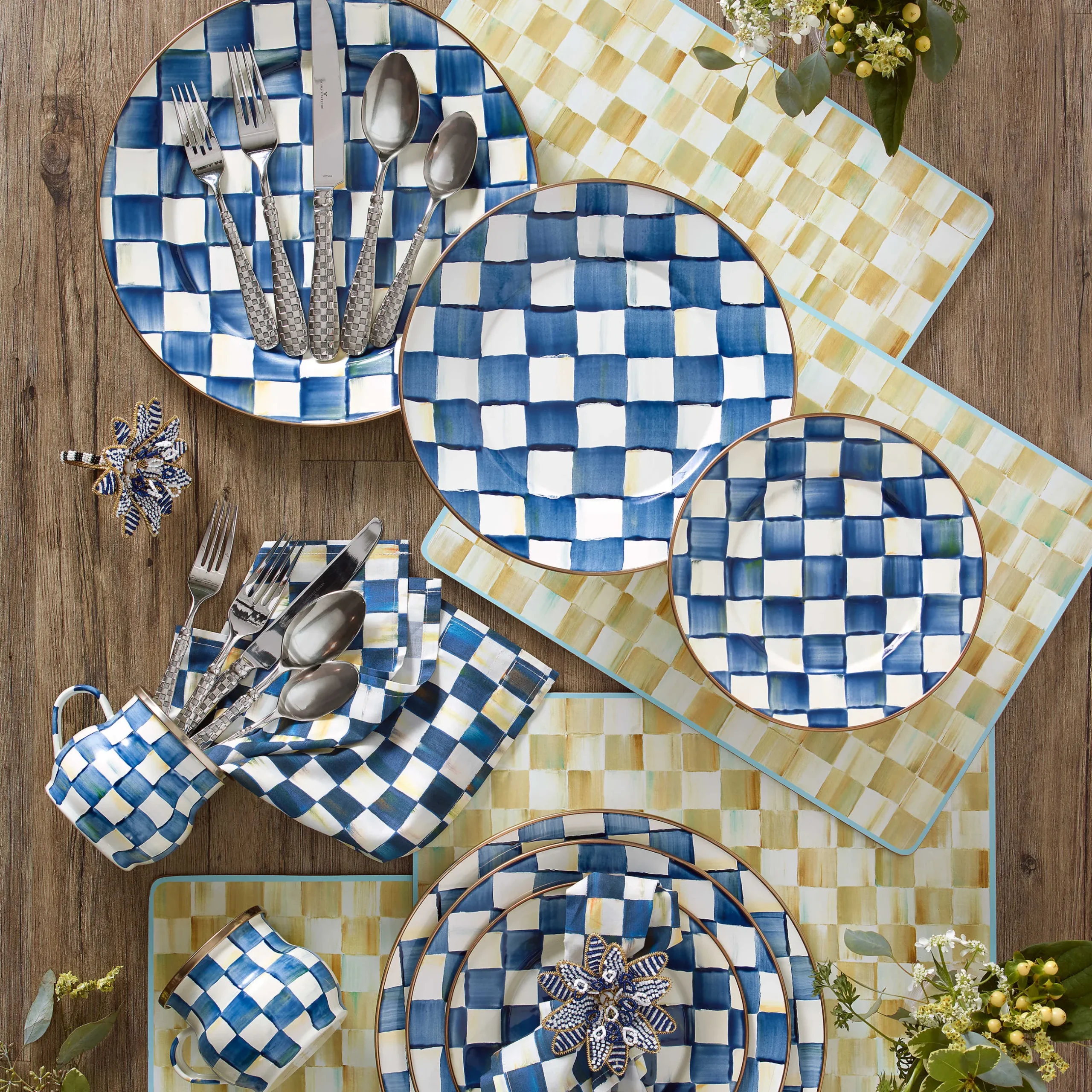 The Coffee Shop|Drinkware|MacKenzie-Childs Royal Check Mug