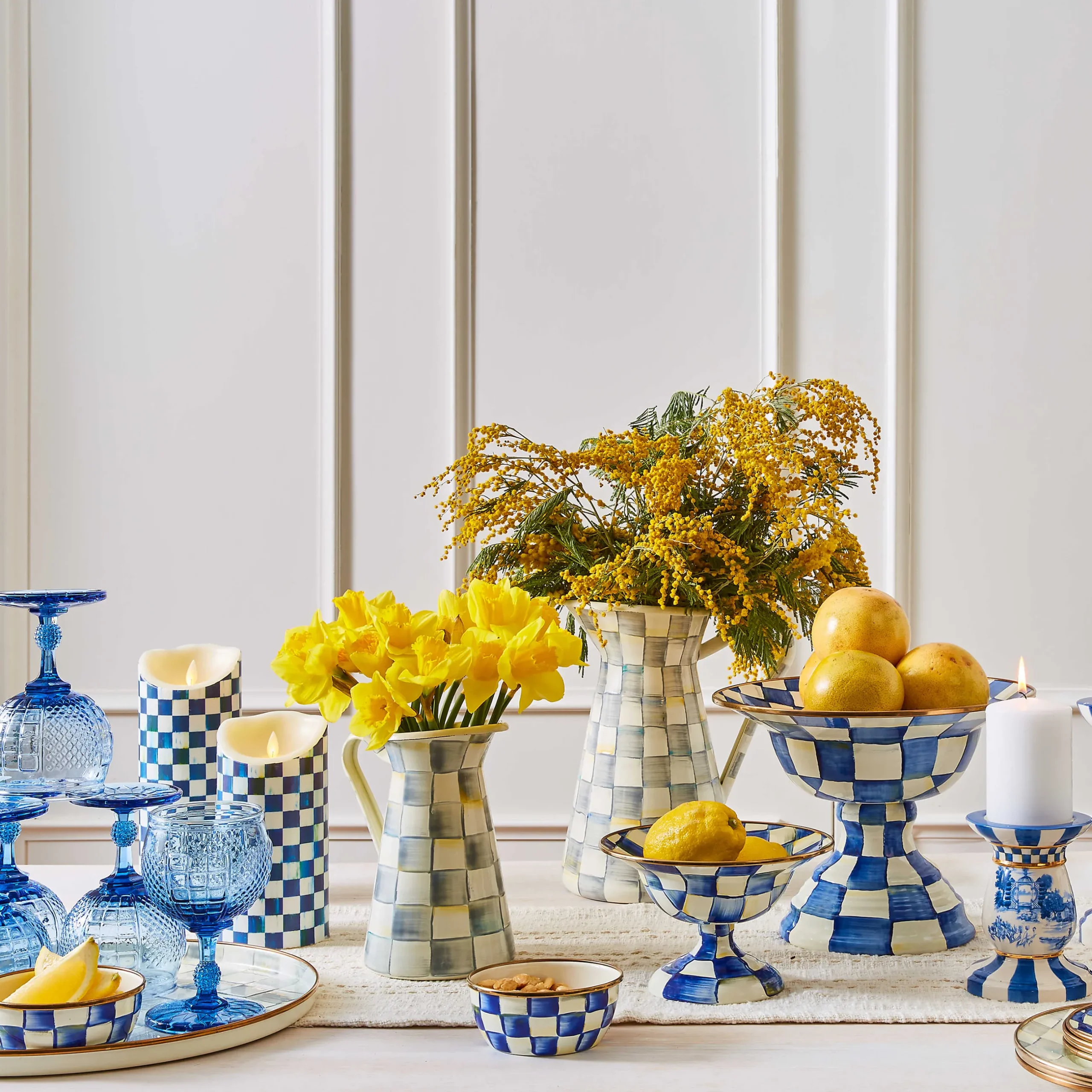 Bar Entertaining|Serveware|MacKenzie-Childs Royal Check Pinch Bowl