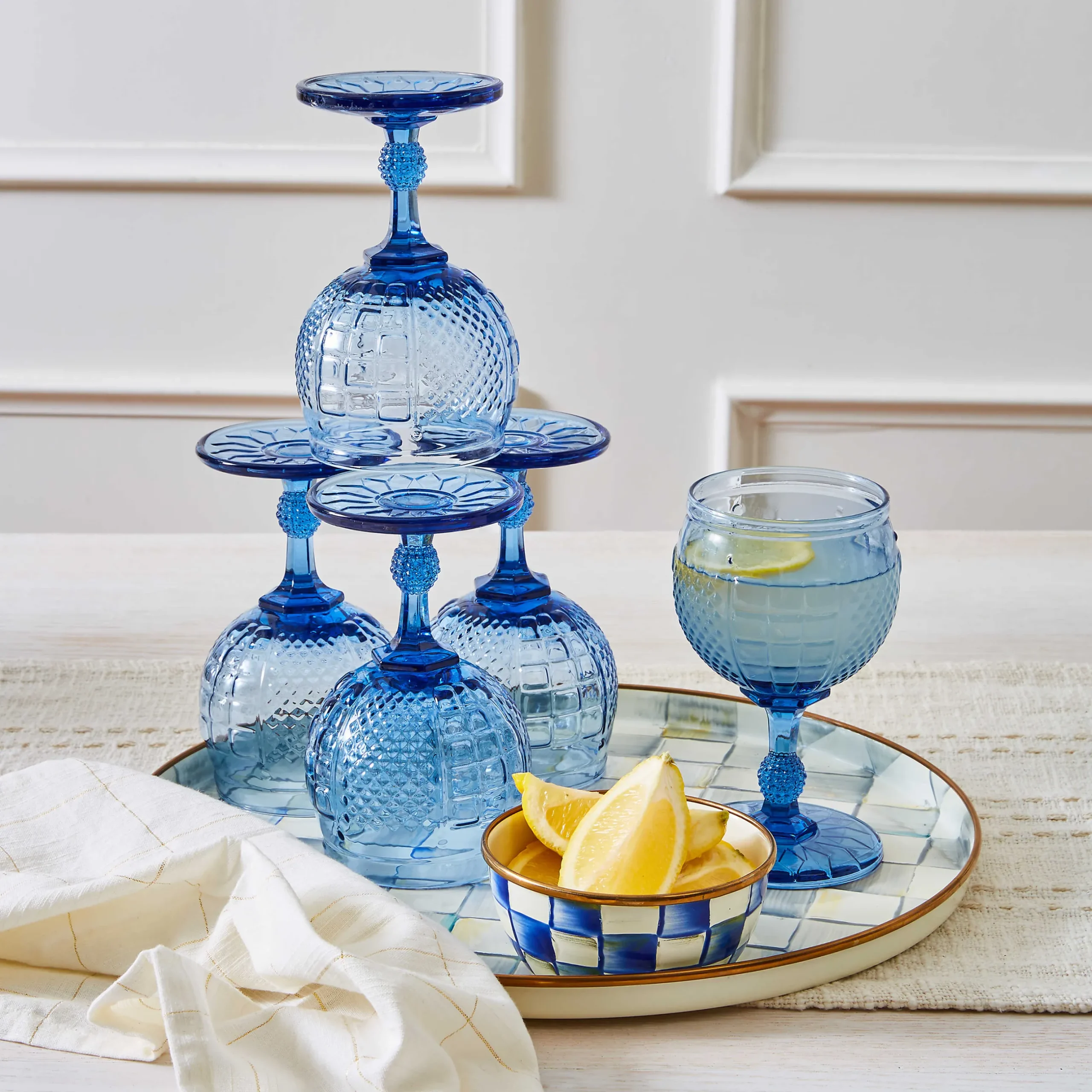 Bar Entertaining|Serveware|MacKenzie-Childs Royal Check Pinch Bowl