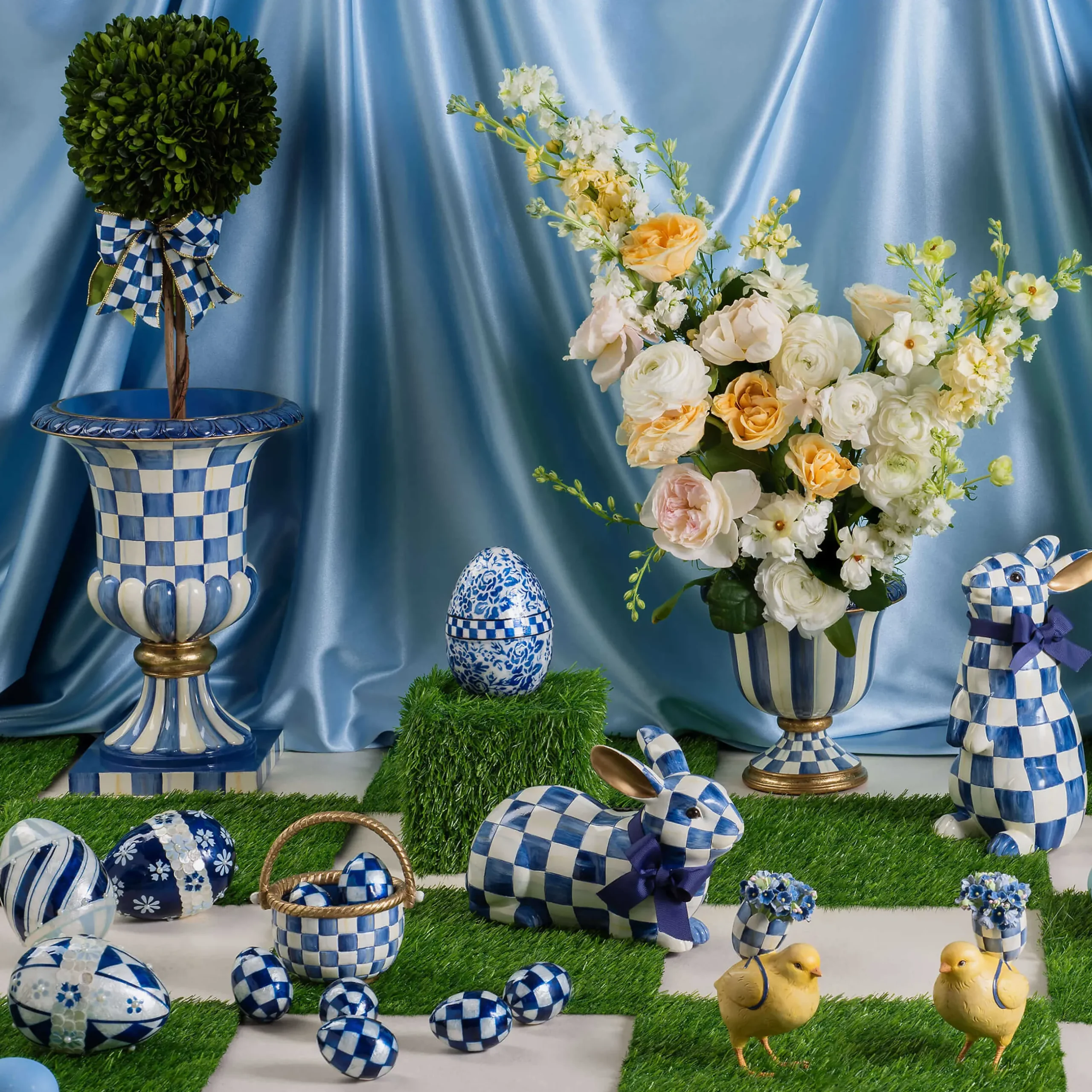 Easter|Spring|MacKenzie-Childs Royal Check Resting Bunny