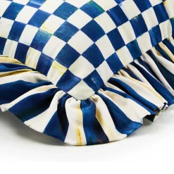 Pillows, Throws, & Cushions|MacKenzie-Childs Royal Check Ruffle Lumbar Pillow
