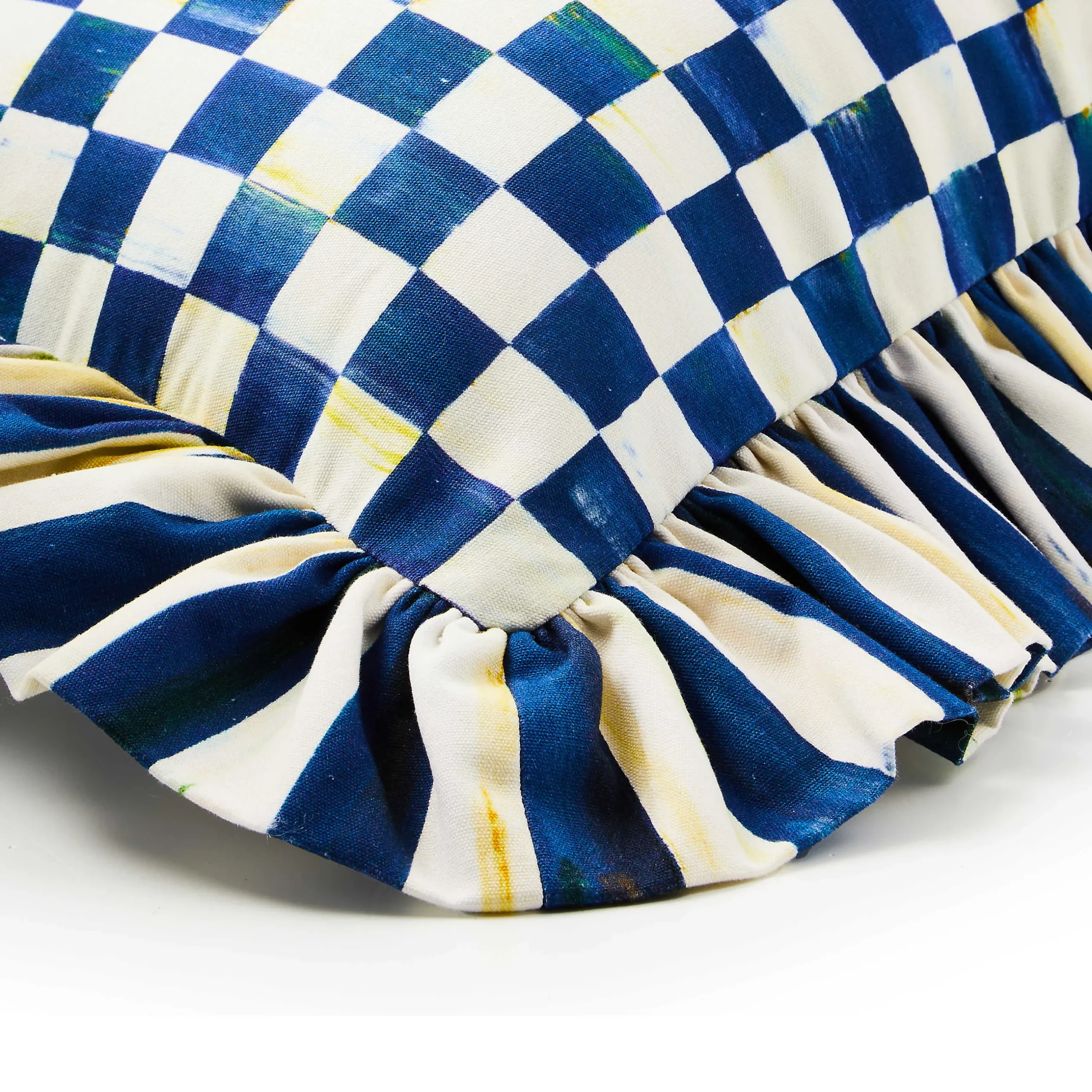 Pillows, Throws, & Cushions|MacKenzie-Childs Royal Check Ruffle Lumbar Pillow