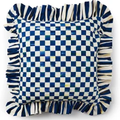 Pillows, Throws, & Cushions|MacKenzie-Childs Royal Check Ruffle Throw Pillow