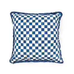 Pillows, Throws, & Cushions|MacKenzie-Childs Royal Check Ruffled Square Throw Pillow
