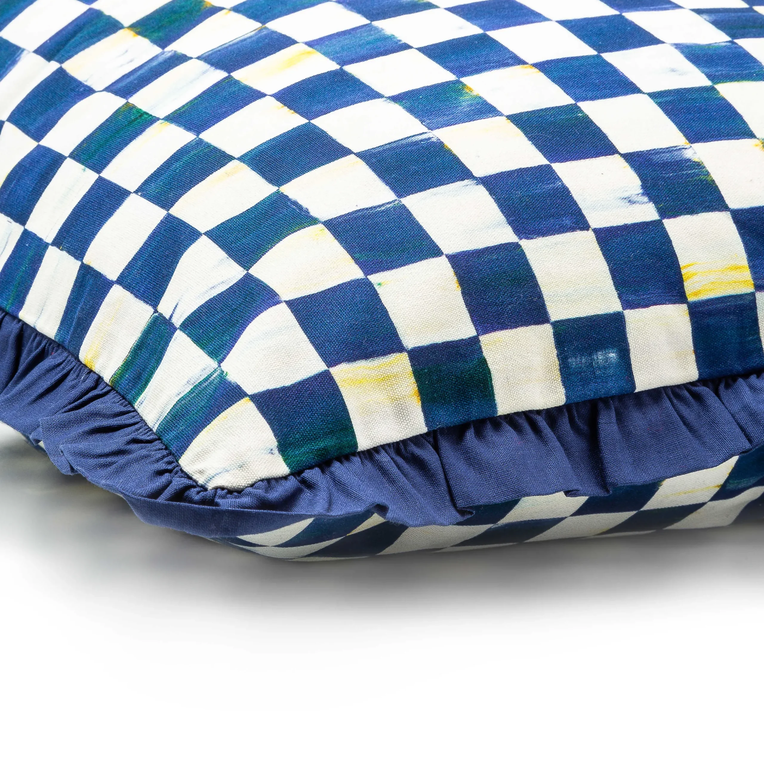 Pillows, Throws, & Cushions|MacKenzie-Childs Royal Check Ruffled Square Throw Pillow