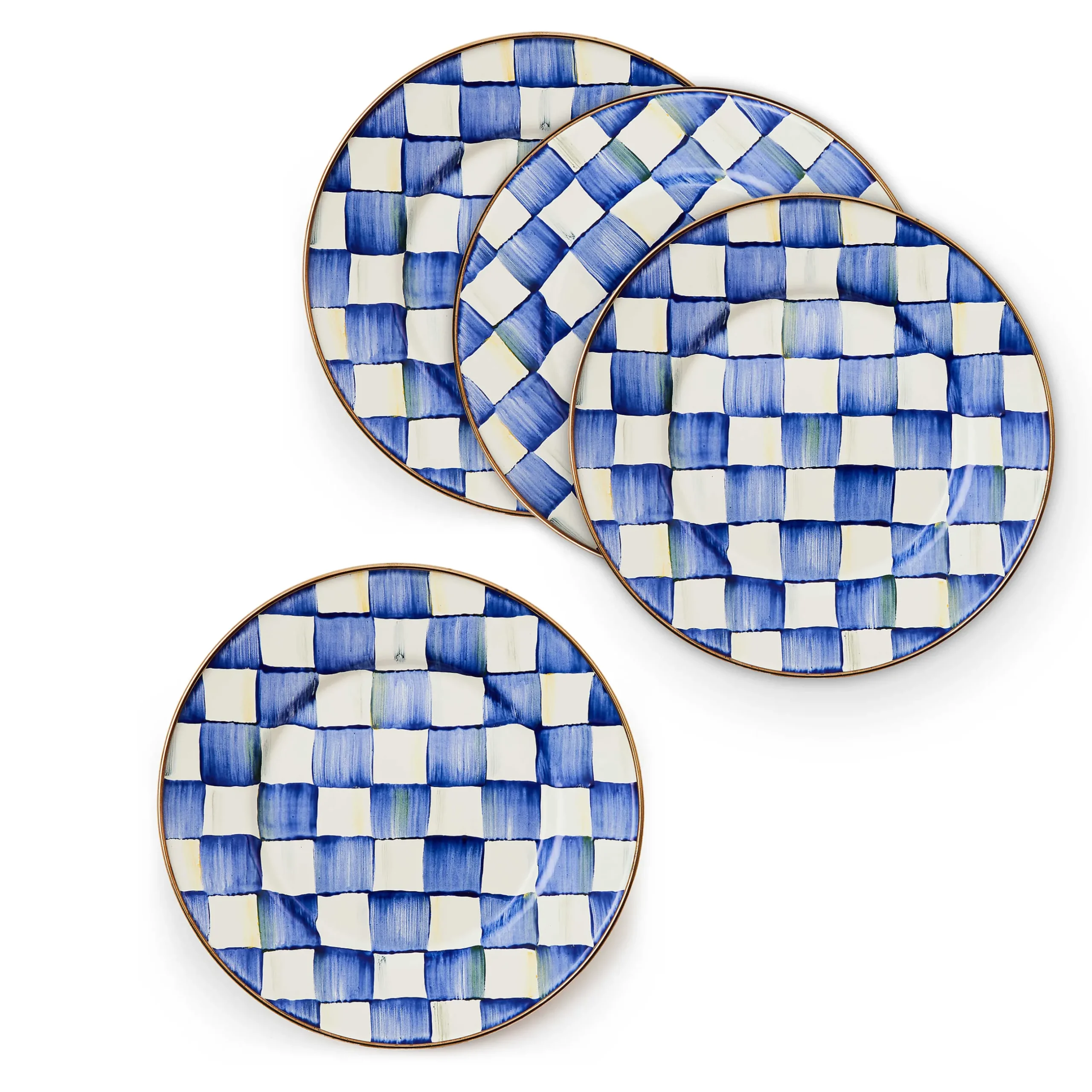 Kitchen & Dining Sets|Dinnerware & Flatware|MacKenzie-Childs Royal Check Salad Plates, Set of 4