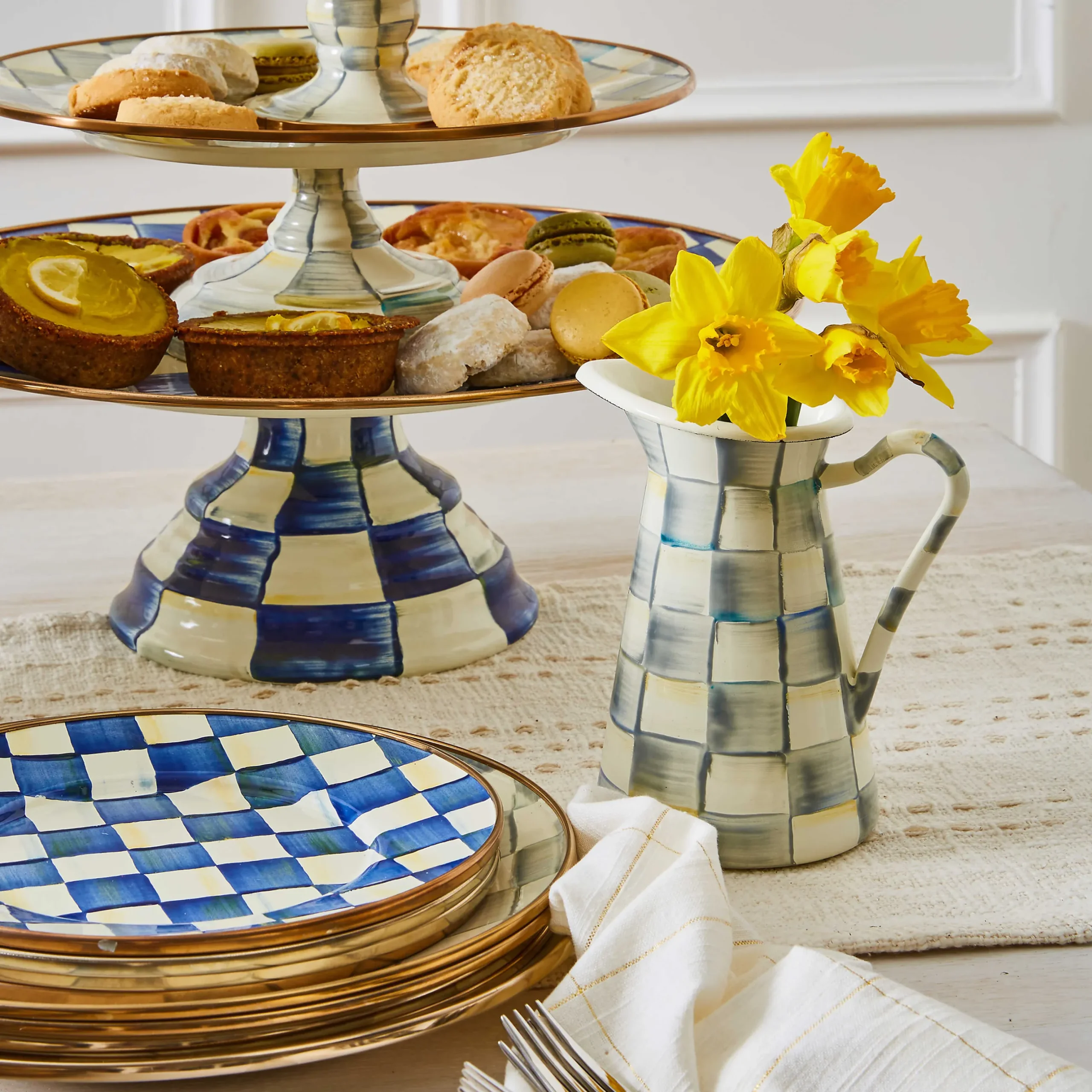Dinnerware & Flatware|MacKenzie-Childs Royal Check Salad/Dessert Plate