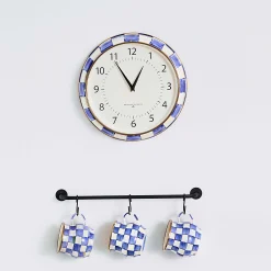 Room Accents|MacKenzie-Childs Royal Check School Wall Clock