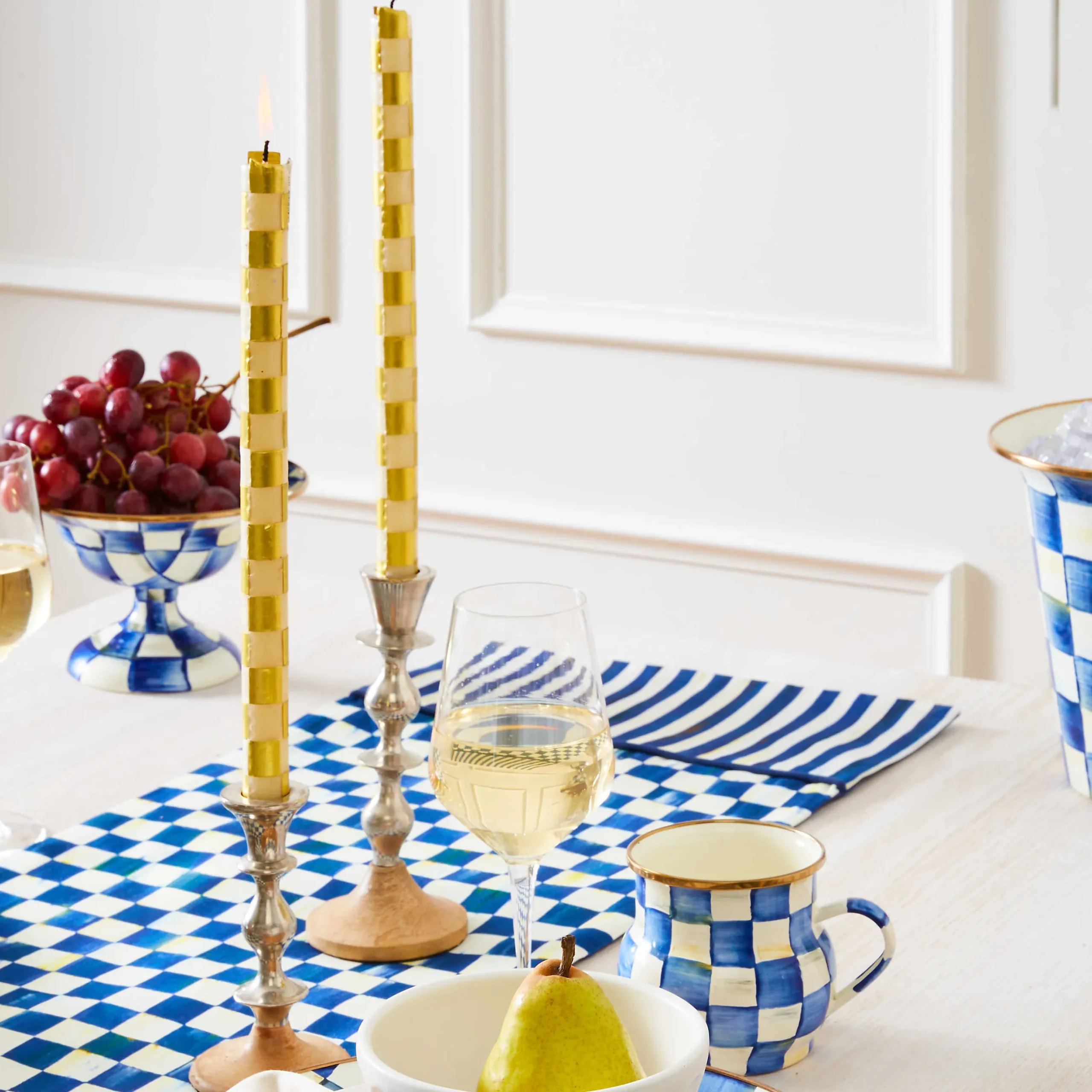 Serveware|MacKenzie-Childs Royal Check Small Compote