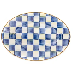 Bar Entertaining|Serveware|MacKenzie-Childs Royal Check Small Oval Platter