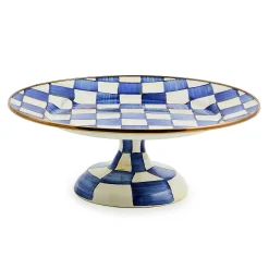 Serveware|MacKenzie-Childs Royal Check Small Pedestal Platter