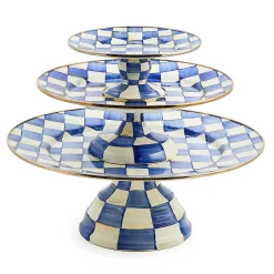 Serveware|MacKenzie-Childs Royal Check Small Pedestal Platter