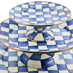 Serveware|MacKenzie-Childs Royal Check Small Pedestal Platter