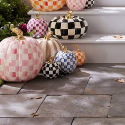 Pumpkins|The Fall Shop|MacKenzie-Childs Royal Check Small Pumpkin