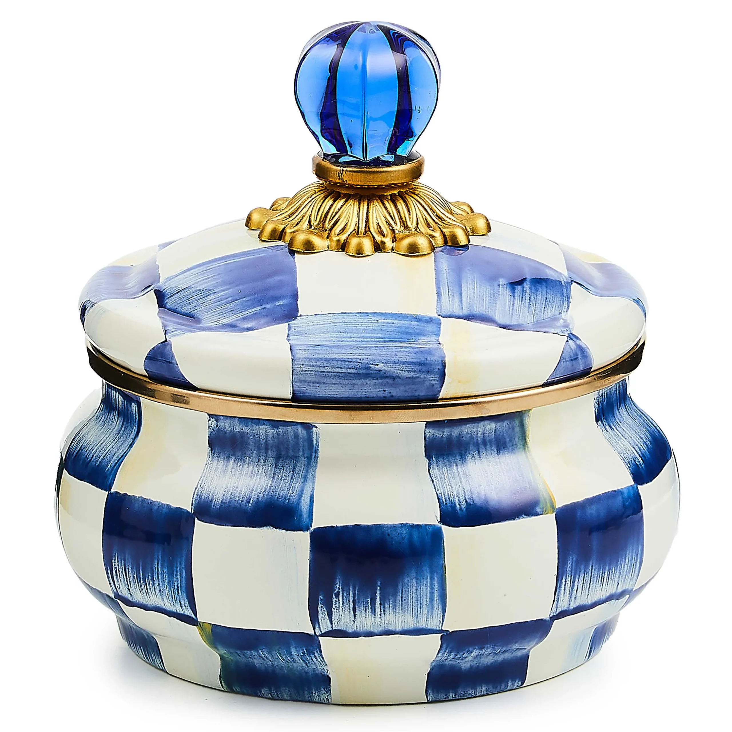Bath & Bath Accessories|Room Accents|MacKenzie-Childs Royal Check Squashed Pot