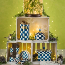 Bath & Bath Accessories|Room Accents|MacKenzie-Childs Royal Check Squashed Pot