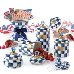 Bath & Bath Accessories|Room Accents|MacKenzie-Childs Royal Check Squashed Pot