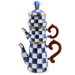 The Coffee Shop|Serveware|MacKenzie-Childs Royal Check Stackable Coffee Set