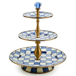 Bar Entertaining|Serveware|MacKenzie-Childs Royal Check Three Tier Sweet Stand