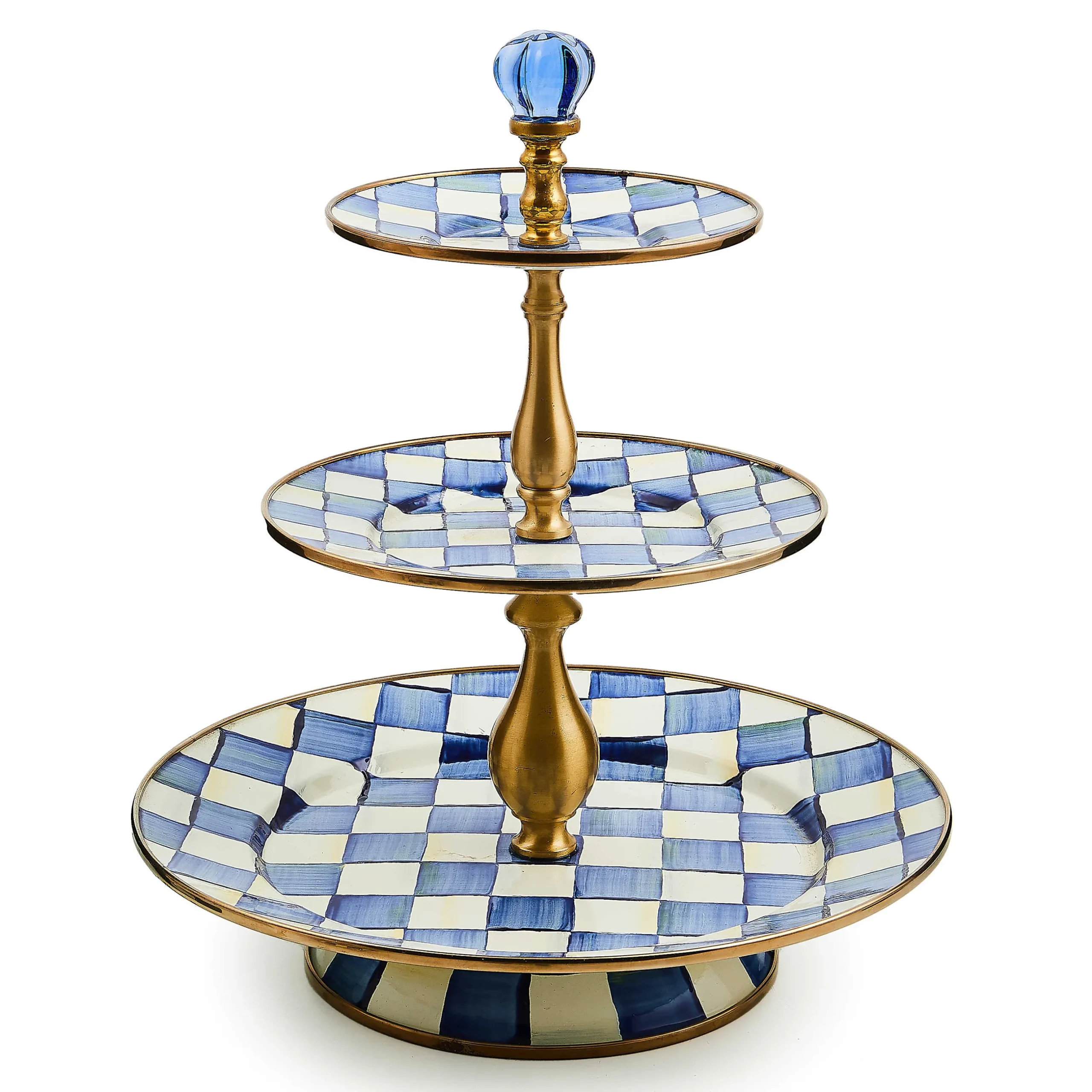 Bar Entertaining|Serveware|MacKenzie-Childs Royal Check Three Tier Sweet Stand