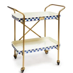 Dining Room & Kitchen|Bar Entertaining|MacKenzie-Childs Royal Check 2-Tier Kitchen Cart