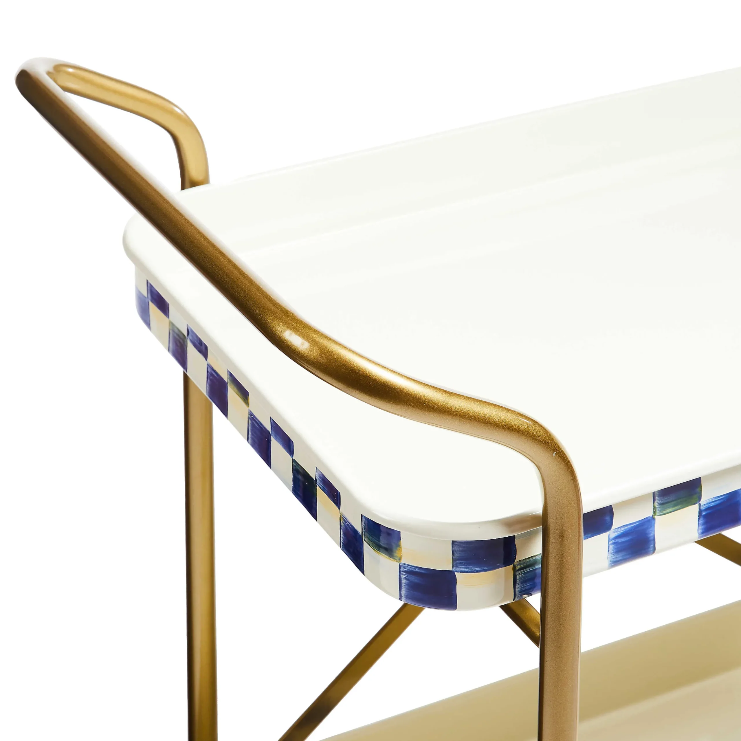 Dining Room & Kitchen|Bar Entertaining|MacKenzie-Childs Royal Check 2-Tier Kitchen Cart