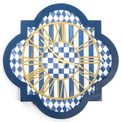 Room Accents|MacKenzie-Childs Royal Check Tile Wall Clock