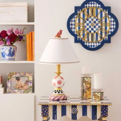 Room Accents|MacKenzie-Childs Royal Check Tile Wall Clock