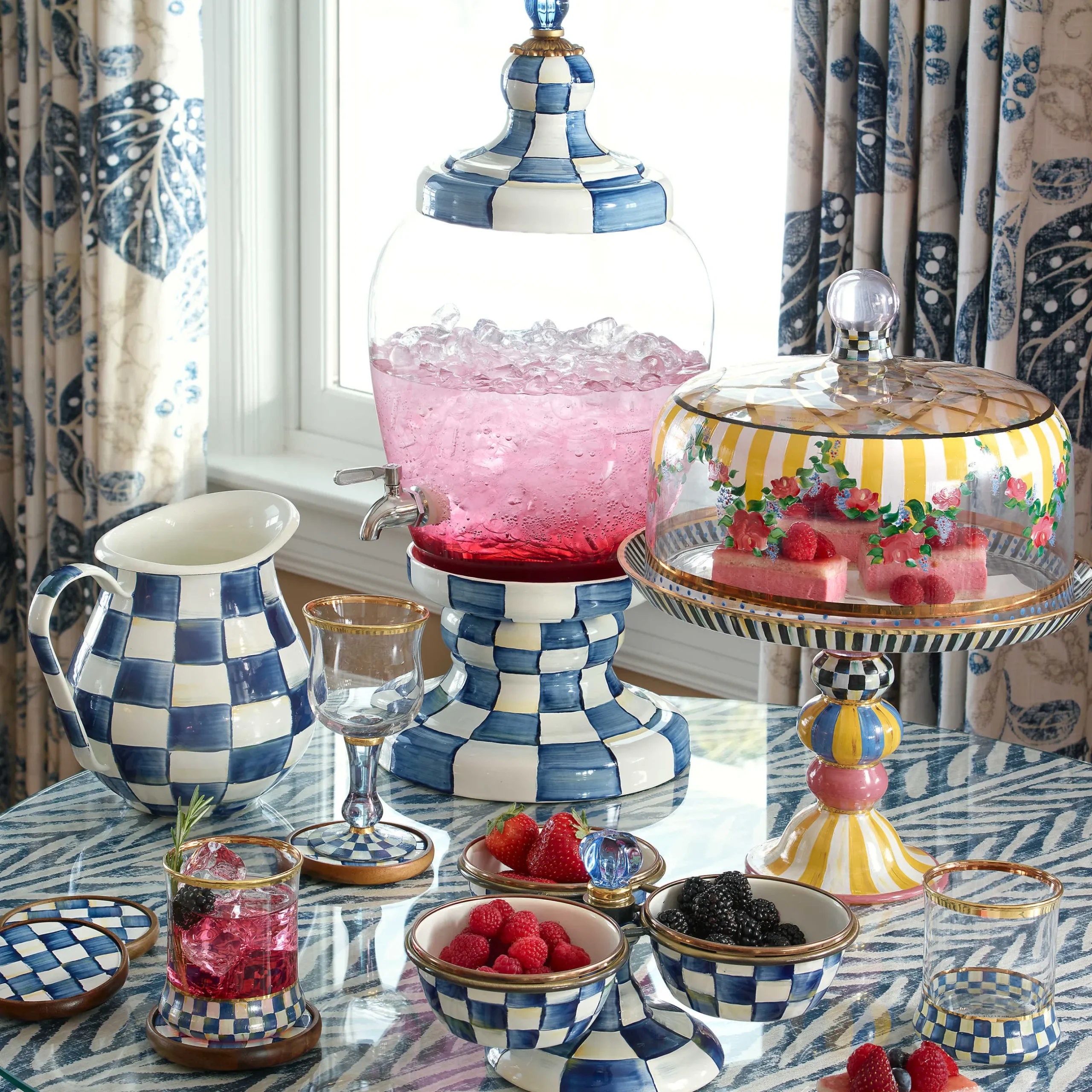Bar Entertaining|Serveware|MacKenzie-Childs Royal Check Triplicity