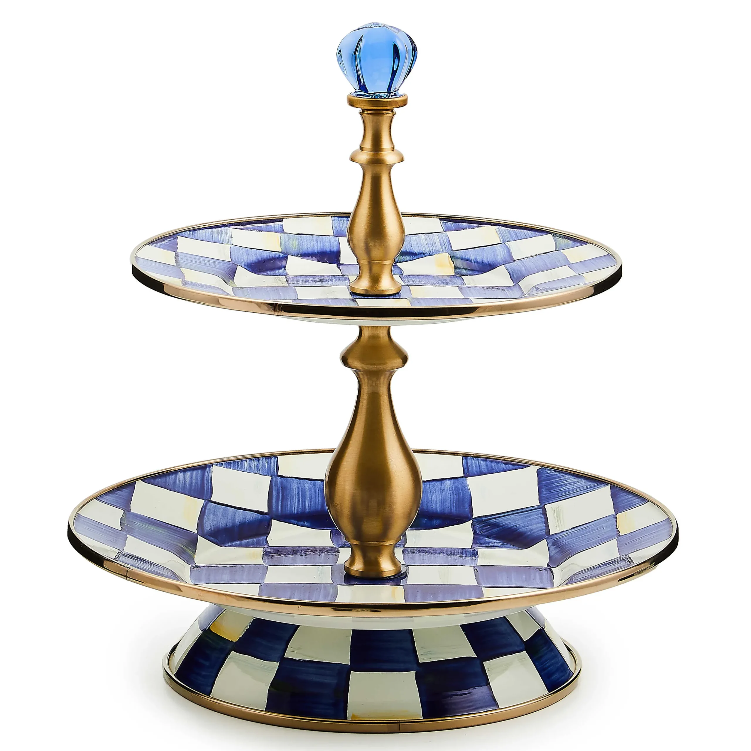 Bar Entertaining|Serveware|MacKenzie-Childs Royal Check Two Tier Sweet Stand